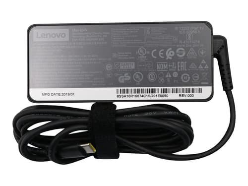 Lenovo 02dl128 Strømadapter Og Vekselret Indendørs 65 W Sort 65w