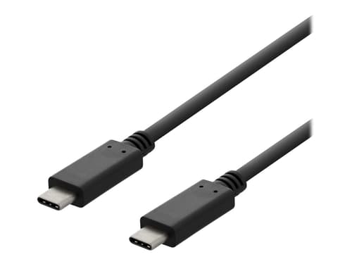 DELTACO USB 2.0 USB-C - USB-C charging cable, 3A, 1m, black