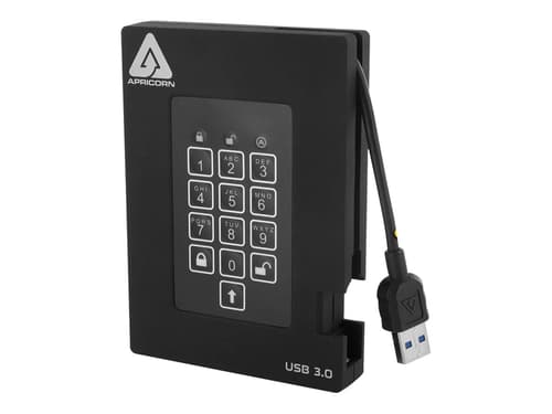 Apricorn Padlock Fortress 4tb Ssd Usb-a Musta