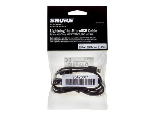 Shure Amv-ltg Lightning Kabel 1 M Sort 1m. Sort