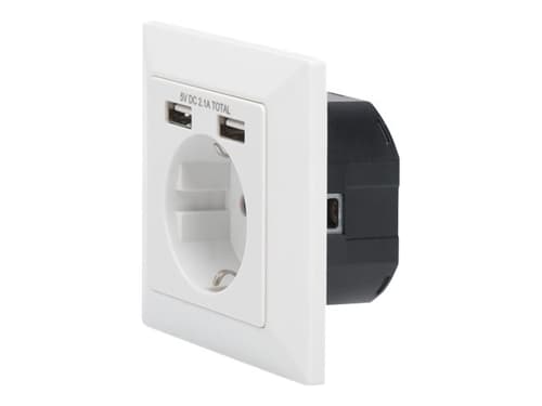 Digitus Da-70613 Stikkontakt 2x Usb Hvid
