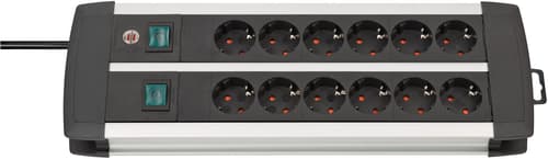 Brennenstuhl 1391000912 Förlängningssladdar 3 M 12 Ac-utgångar Inomhus Svart, Vit