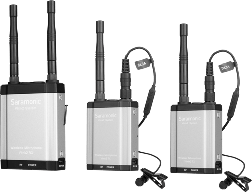 Saramonic Vlink2 Kit2, 2.4GHz Two Way-Communication Wireless Microphone System (2xTX+RX) - Walkie talkie