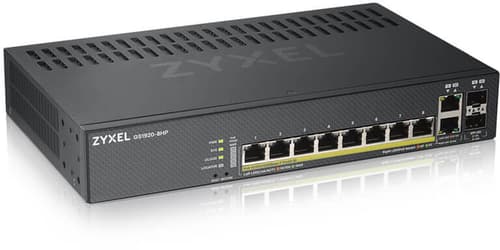 Alternativ bild 0 för Zyxel GS1920-8HPv2 - Switch - smart - 8 x 10/100/1000 (PoE+) + 2 x kombinations-Gigabit SFP - skrivbordsmodell, väggmonterbar - PoE+ (130 W)