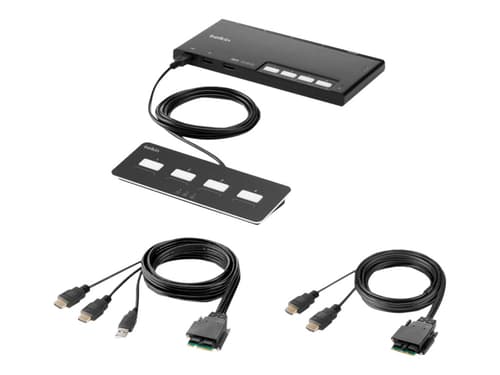 Belkin F1dn204mod-hh-4 Kvm-kytkin Telineasennus Musta