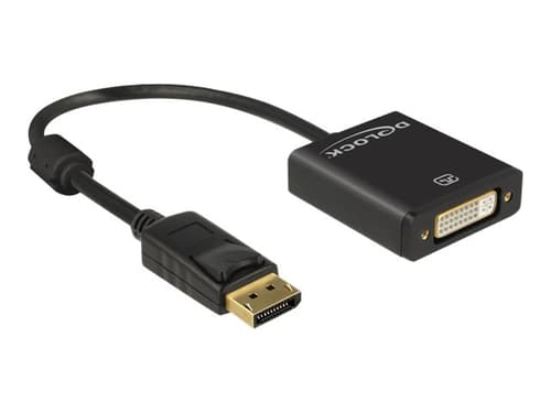 Delock Displayport Adapter 0.2m. Displayport Dvi-i Sort billede