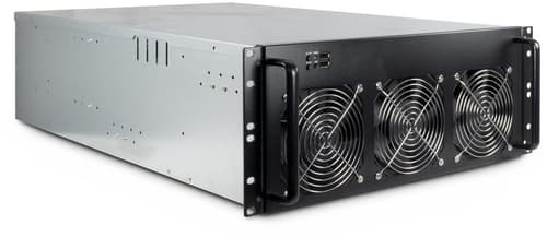 Inter-tech 4w2 Mining Rack 4u 19" Rack Harmaa, Musta