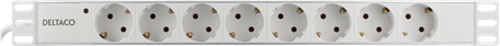 Deltaco Power Strip, 8xcee 7/3, 1xcee 7/7, 2m, Cable, White