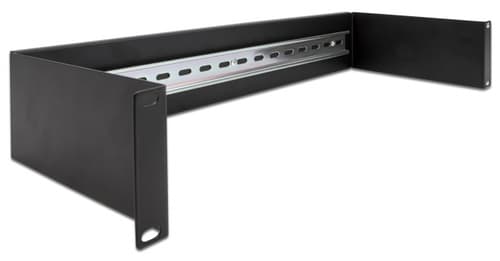 Delock Din-kiskotelinekiinnitys 19" 2u Musta