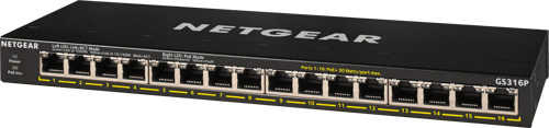 Netgear Gs316p 16-port Gigabit Ethernet Unmanaged Poe+ 115w billede