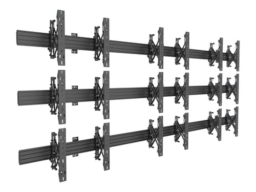 Multibrackets M-seinäteline Pro Mbw3x3u Push In Pop Out Vesa 100x100-400x400, Enint. 30 Kg/näyttö, Musta