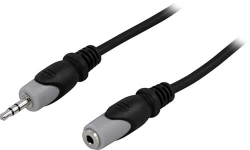 Deltaco Audio 3.5mm Male - 3.5mm Female 3m. 3,5mm billede