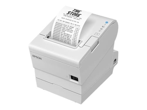 Produktfoto för Epson TM T88VII (111) - Kvittoskrivare - termisk linje - Rulle (7,95 cm) - 180 x 180 dpi - upp till 500 mm/sek - USB 2.0, LAN, seriell, USB 2.0-värd - kniv - vit