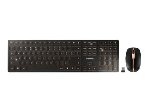 Cherry Dw 9100 Slim Tastatur Mus Inkludert Universell Rf Trådløs + Bluetooth Nordisk Sort Trådløs Cherry Sx Nordisk