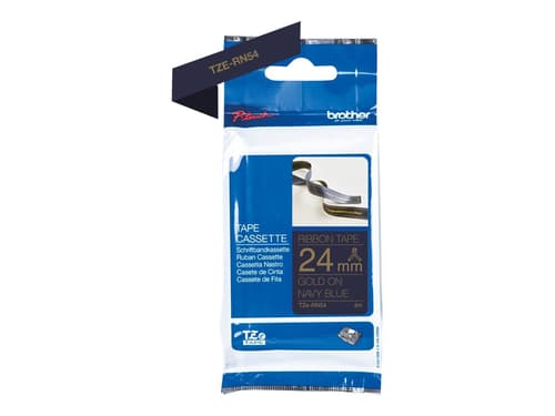 Brother Tape Kangas 24mm Tze-rn54 Kulta/navy Sininen Satiini
