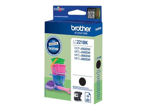 Brother Blæk Sort Lc-221bk - Dcp-j562dw/mfc-j480dw/j680dw