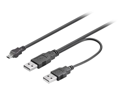 Microconnect Usbaab06 Usb-kabel 0,6 M Usb 2.0 Mini-usb B Usb A Sort 0.6m. Mini Usb Usb-a Sort billede