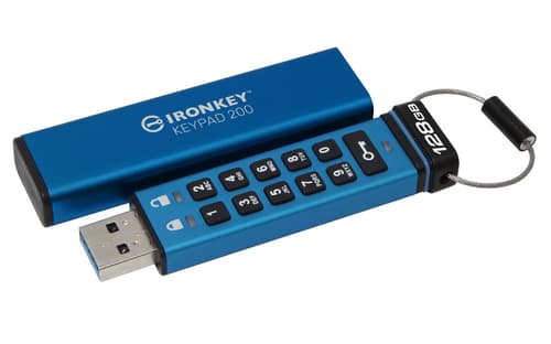 Kingston Ironkey Keypad 200 128gb Usb-a Sininen