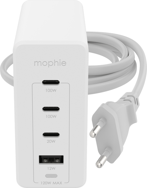 Mophie Wall Adapter Usb-c Pd Hub 120w Gan Valkoinen