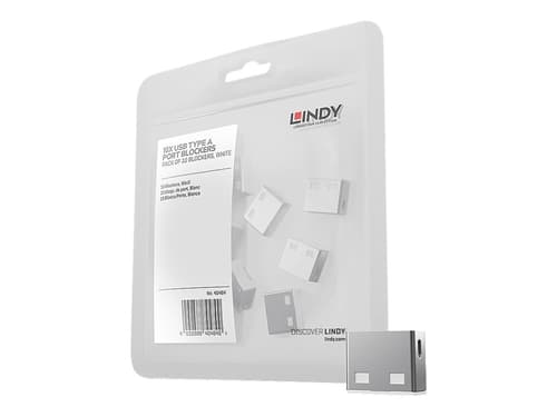 Lindy Usb Port Blocker Vit 10-pack Utan Nyckel