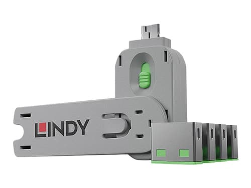 Lindy Port Blocker Usb Grön 4 Lås En Nyckel