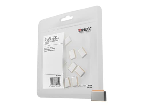 Lindy Port Blocker Usb-c Orange 10-pack Without Key billede