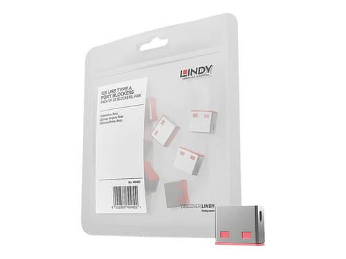 Lindy Port Blocker Usb Pink 10-pack Without Key billede