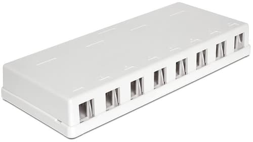 Alternativ bild 0 för Delock Keystone Surface Mounted Box - Chassi med modulär insättning - vit - 8 portar