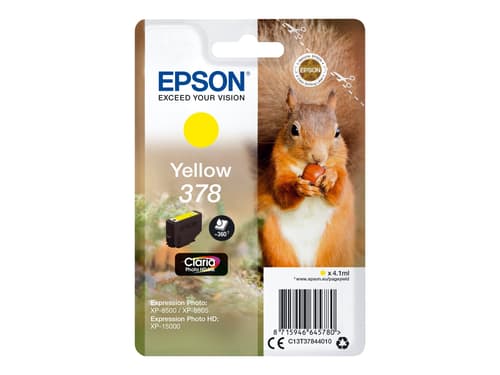 Epson Muste Keltainen 4.1ml 378 - Xp-15000/xp-8500/xp-8505