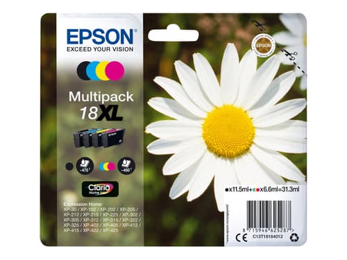 Epson Blæk Multipak (b/c/m/y) 18xl - Xp-302