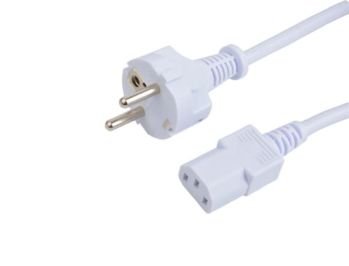Prokord Strömkabel 1m Cee7/7 C13 Vit
