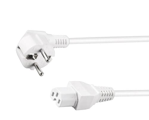 Prokord Strömkabel 2m C15 Vit
