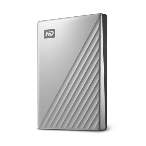 WD My Passport Ultra WDBC3C0020BSL - Harddisk - krypteret - 2 TB - ekstern (bærbar) - USB 3.0 (USB-C stikforbindelse) - 256-bit AES - sølv