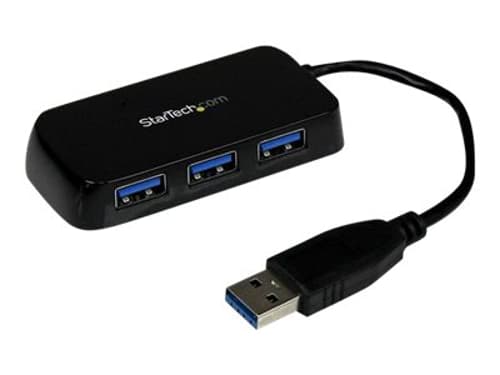 Startech 4 Port Portable Superspeed Mini Usb 3.0 Hub Usb-a 3.2 Gen 1 (3.1 Gen 1) Usb 3.2 Gen 1 (3.1 Gen 1) Type-a billede