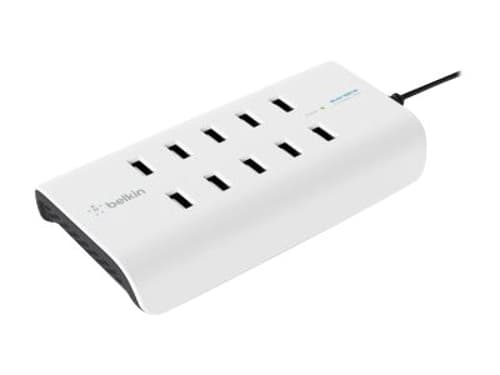 Belkin Rockstar 10-ports Usb Opladningsstation Hvid