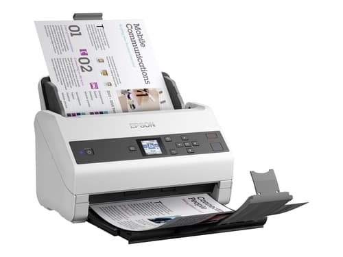 Epson WorkForce DS-870 - Dokumentscanner - Contact Image Sensor (CIS) - Duplex - A4 - 600 dpi x 600 dpi - op til 65 ppm (mono) / op til 65 ppm (farve) - ADF (100 ark) - op til 7000 scanninger pr. dag - USB 3.0
