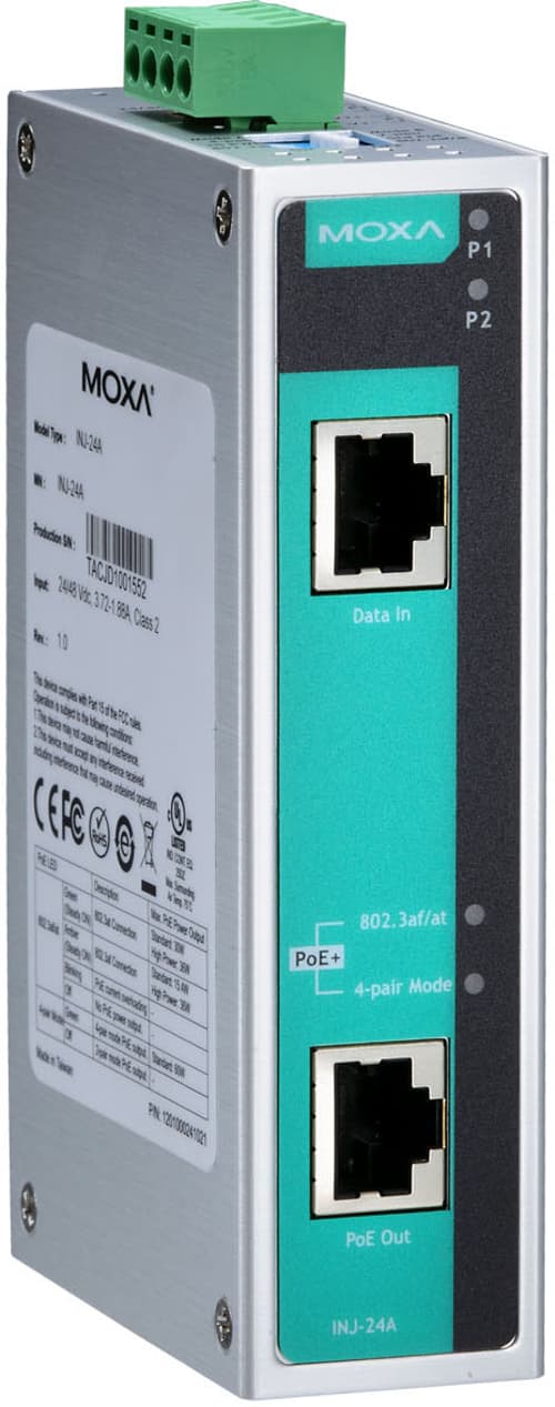 Moxa Inj-24a Poe Injektori, 60w Kytkentärima