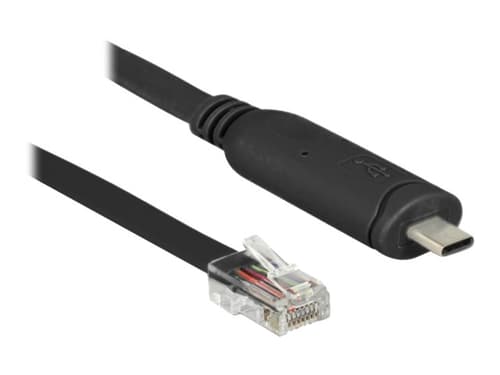 Delock Usb-c Console Cable Rj45 2m Usb-c Rj-45 Musta