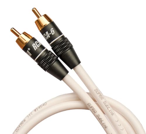 Supra Sublink - RCA subwooferkabel - 2m - Hvid