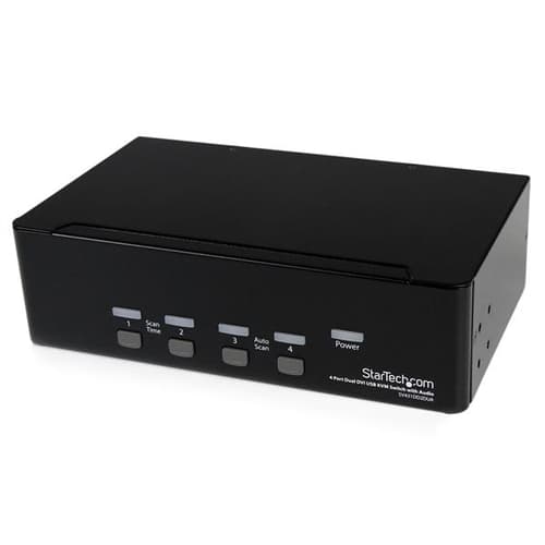 Startech 4 Port Dual Dvi Usb Kvm Switch W/ Audio & Usb Hub billede
