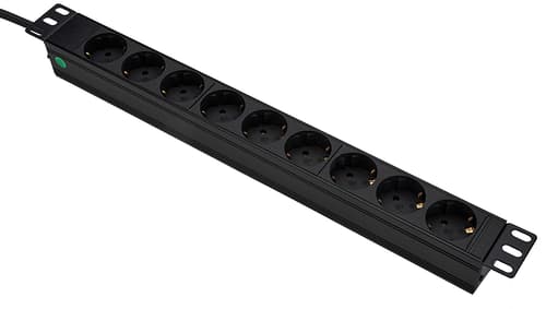 Prokord 19 tommer Powersocket 9xoutlets 2m Black