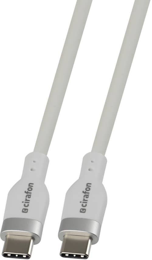 Cirafon Sync/charge Cable Silicone 240w 2m 2m Usb-c Usb-c Hvid Hvid