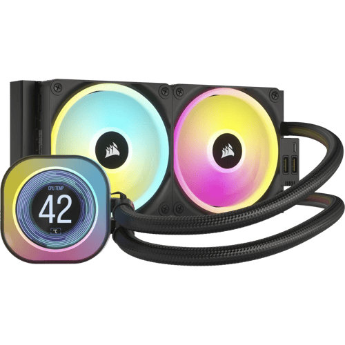 Corsair Icue Link H100i Lcd Aio -nesteenjäähdytin Musta