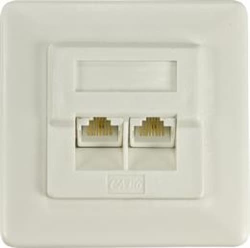 Deltaco Network Wall Outlet 2-port