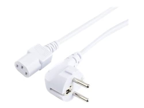 Prokord Strømkabel 1m. Cee7/7 C13 Hvid
