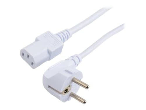 Prokord Strømkabel 3m. Cee7/7 C13 Hvid