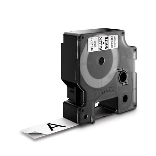 Dymo Tape D1 12mm Musta/valkoinen Joustava