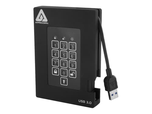 Apricorn Padlock Fortress 8tb Ssd Usb-a Musta