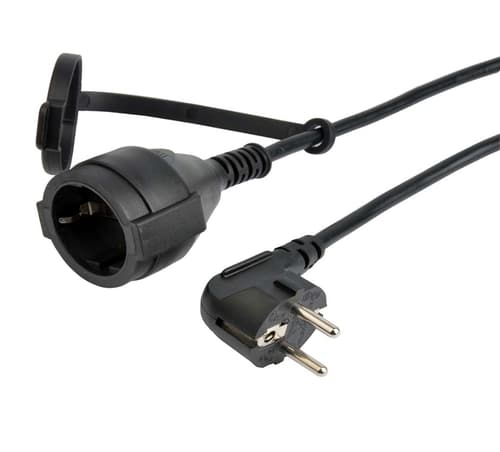 Prokord Power Cord 10m Extenstion Angeld Schuko Black 10m Cee7/7 Cee7/4 Musta