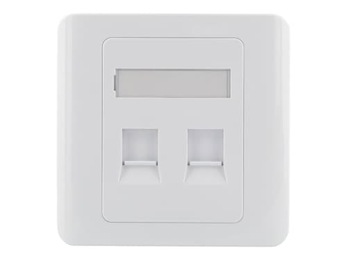 Deltaco Vr-227 Keystone Wall Outlet 2-port White billede